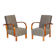 Art Deco Walnut Reclining Chairs, Czechia, 1930s, Set of 2