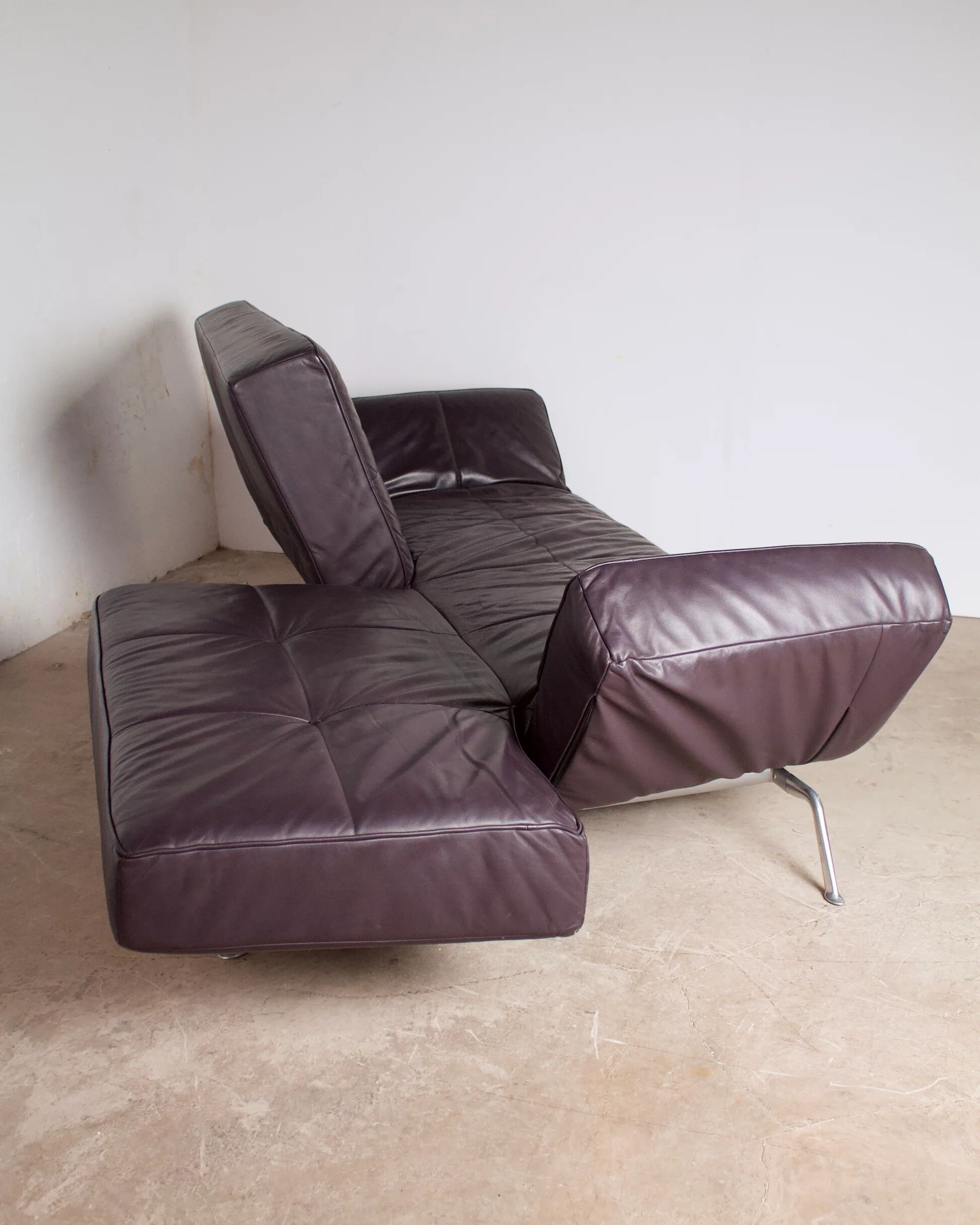 Vintage leather canapé Smala for Cinna, designer Pascal Mourgue, 2000