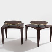 Alberto Pinto pair of wenge and brass side tables 1990