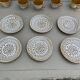 Stoneware coffee set niderviller model fauve - vintage - hand decoration