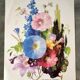 Watercolor on paper Bouquet bleu J.A Mercier, repro