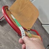 red metal and wood school chair for children