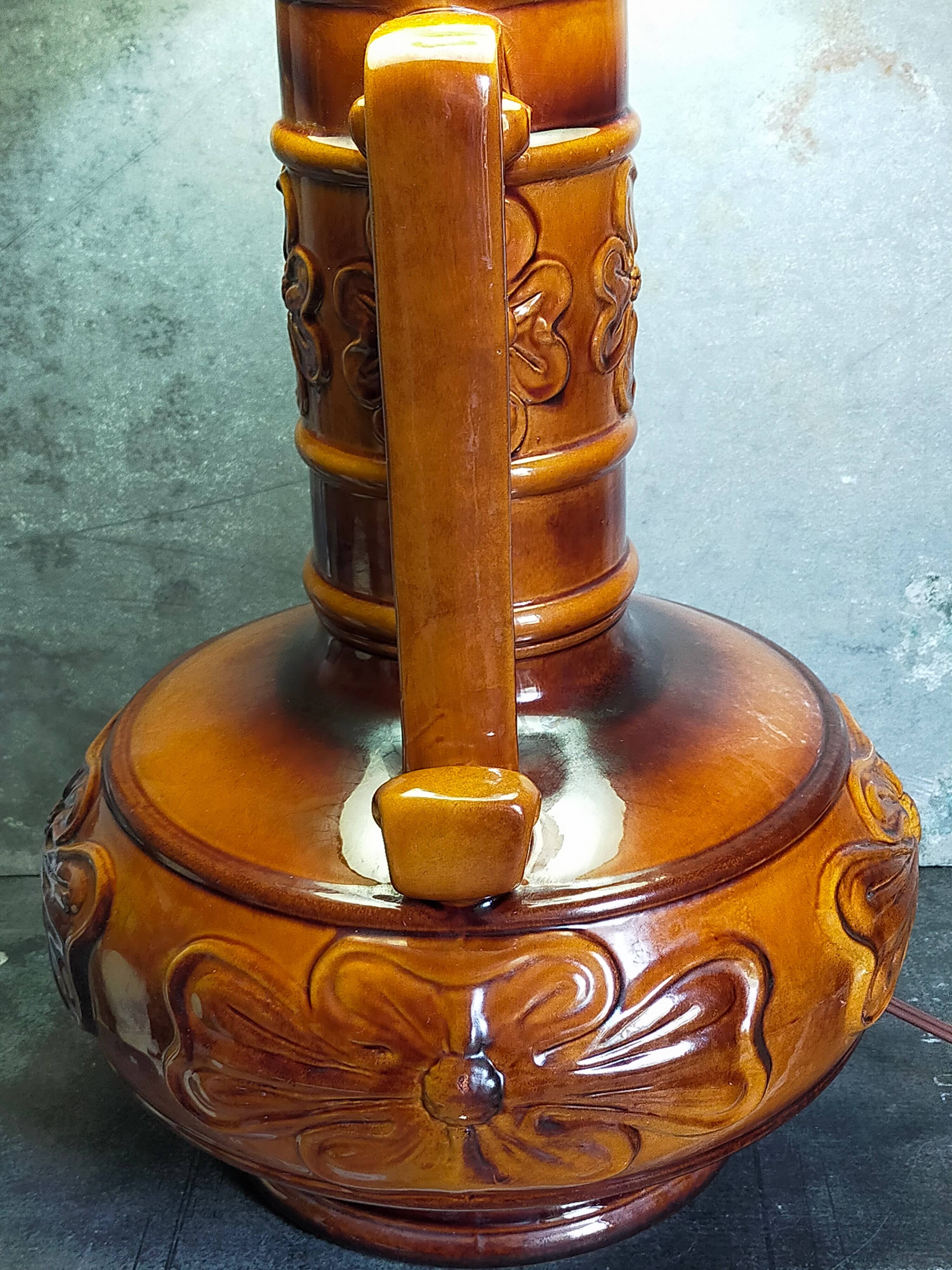 West germany ceramic floor lamp 70s