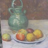 Still life painting "with jug and fruit"