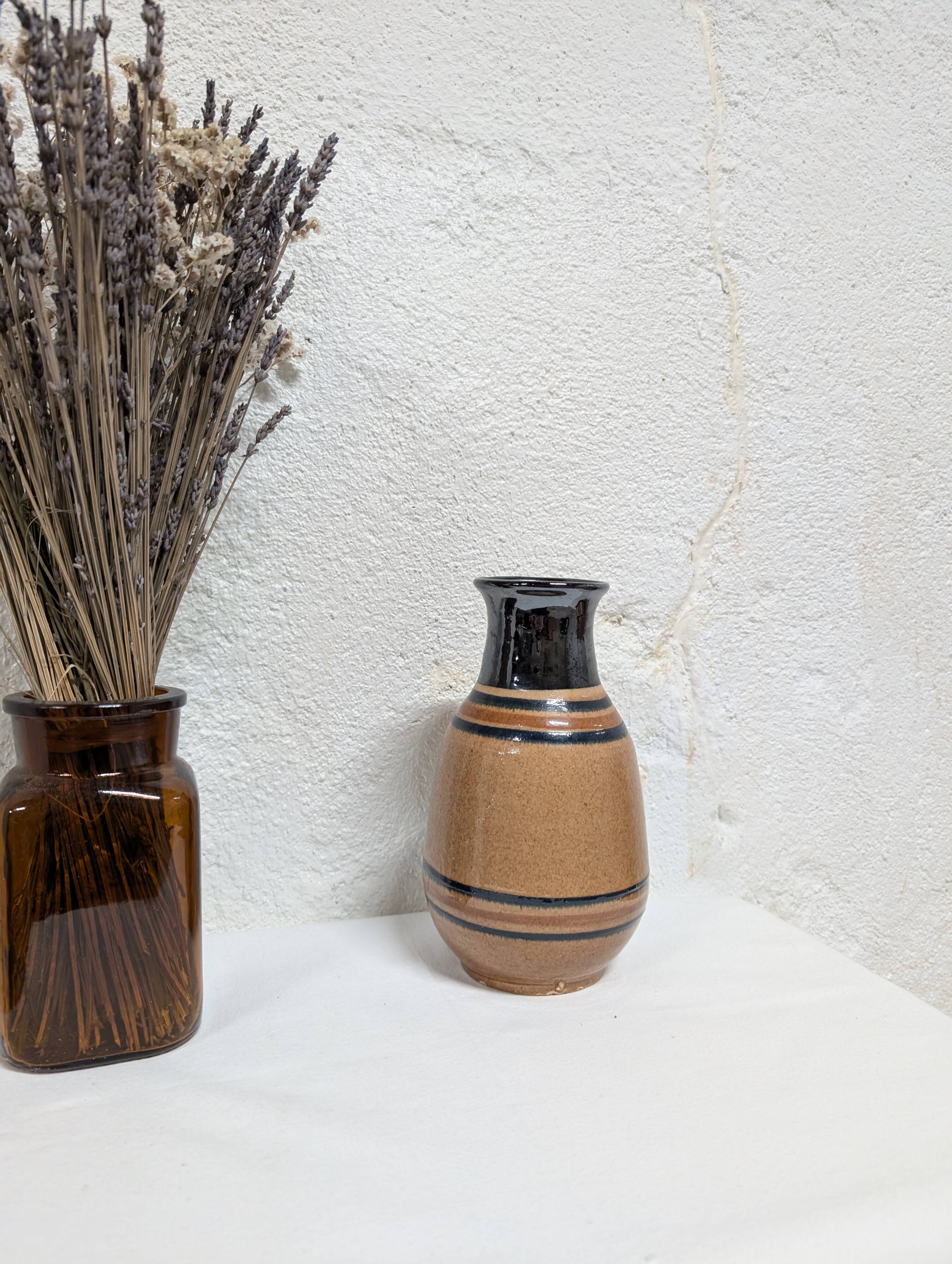 Vintage glazed stoneware vase