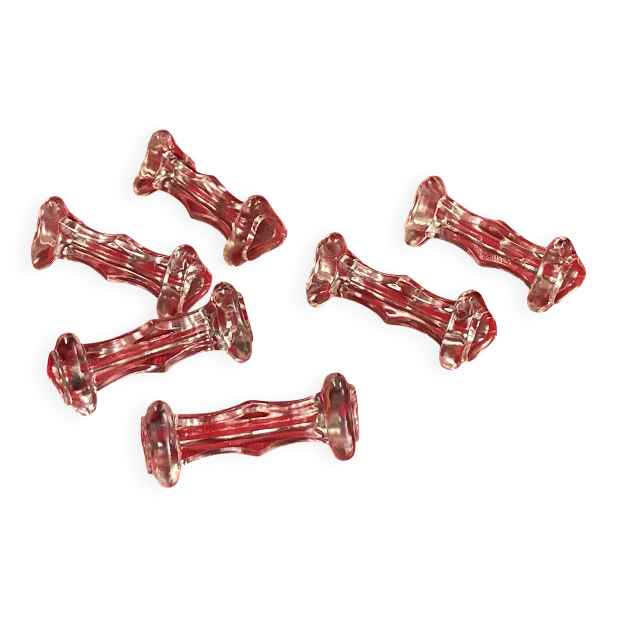 Set of 6 molded glass knife holders (knife rests)
