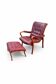 Scandinavian armchair with footrest