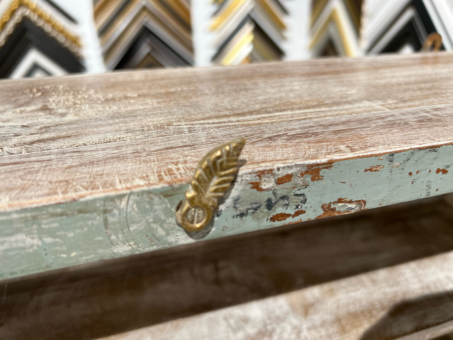 Small teak wall shelf