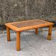 Lattice coffee table in pine and glass, France, 1980