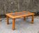 Lattice coffee table in pine and glass, France, 1980