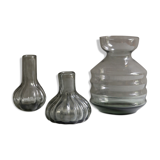 Soliflore and smoked glass vase