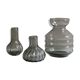 Soliflore et vase en verre fumé