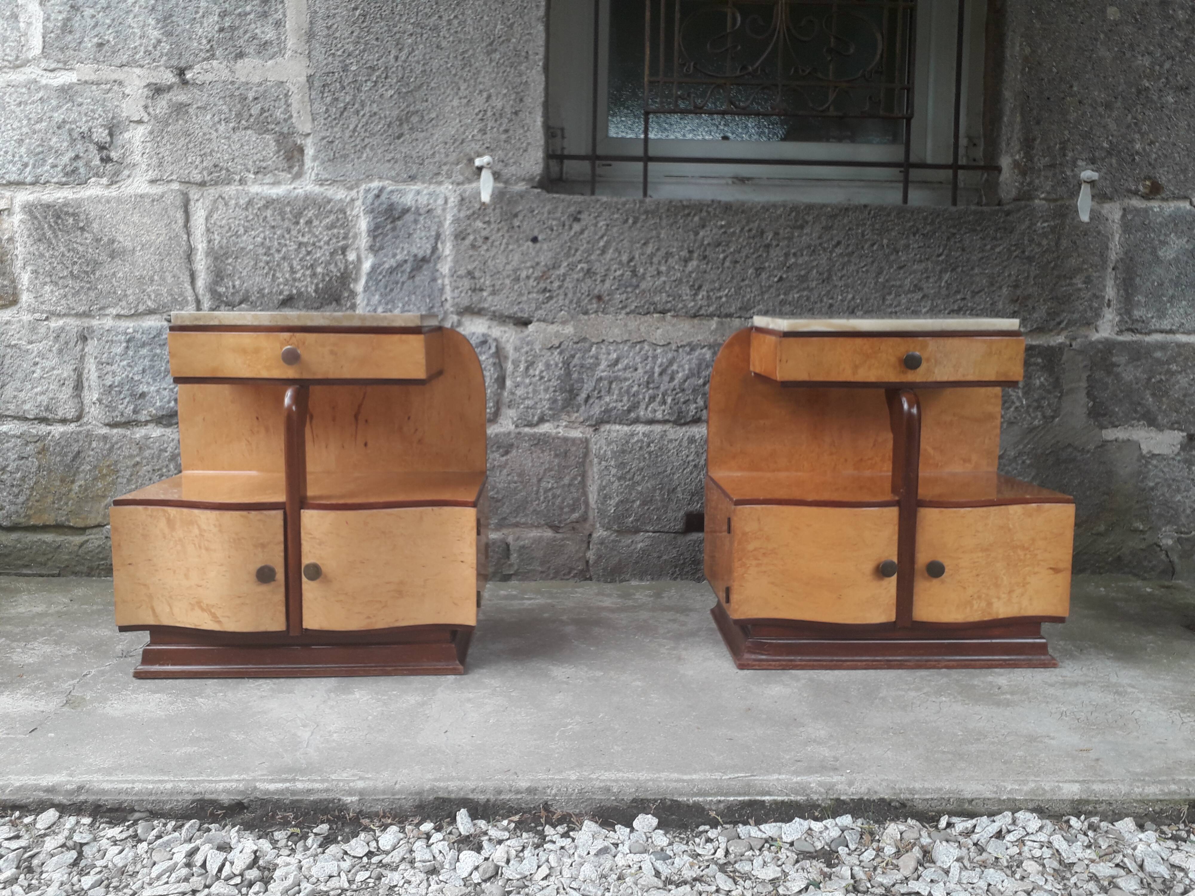Pair of art deco bedsides