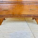 Commode vintage en noyer, pieds compas , circa 1950s