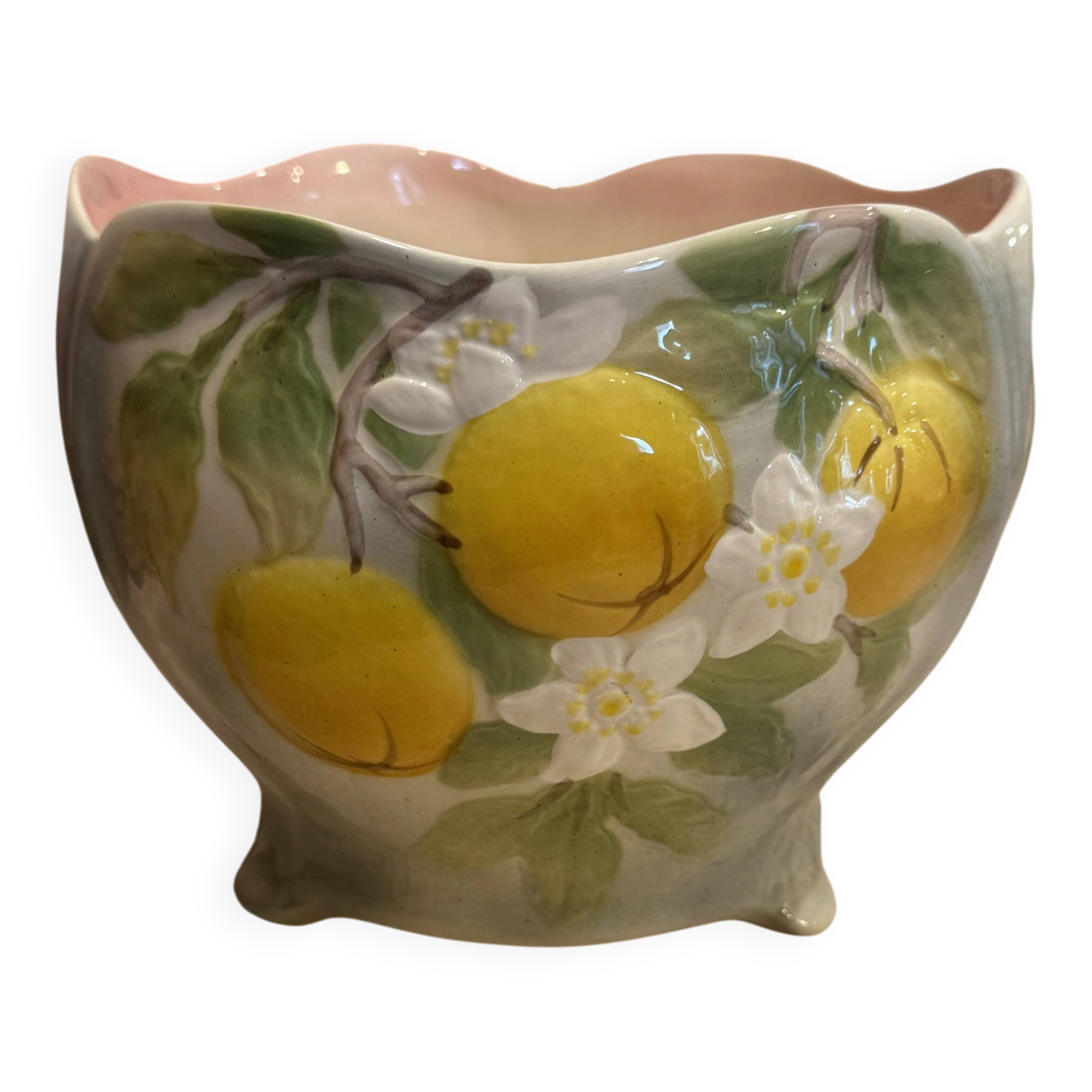 Citron de St Clément earthenware cache pot