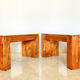 Set dining table plus 2 benches in solid teak wood, Italy 1970s