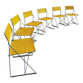 Set Of 6 Vintage Nuova X-line Design Chairs By Niels Jorgen Haugesen