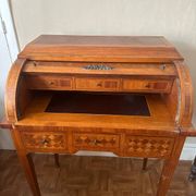 Cylindrical desk in cubic marquetry Louis XVI style late 19th, early 20th century