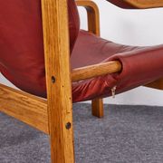 Vintage, Leather and Plywood Andy Armchairs by Janos Bodnar, Hungary, 1977, Set of 2