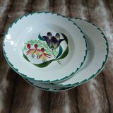 3 antique deep plates from St Amand and Hamage