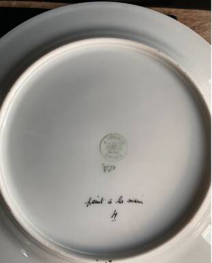 6 dessert plates in Limoges porcelain - Manufacture A. Vignaud
