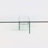 Table basse en verre italienne, années 1970