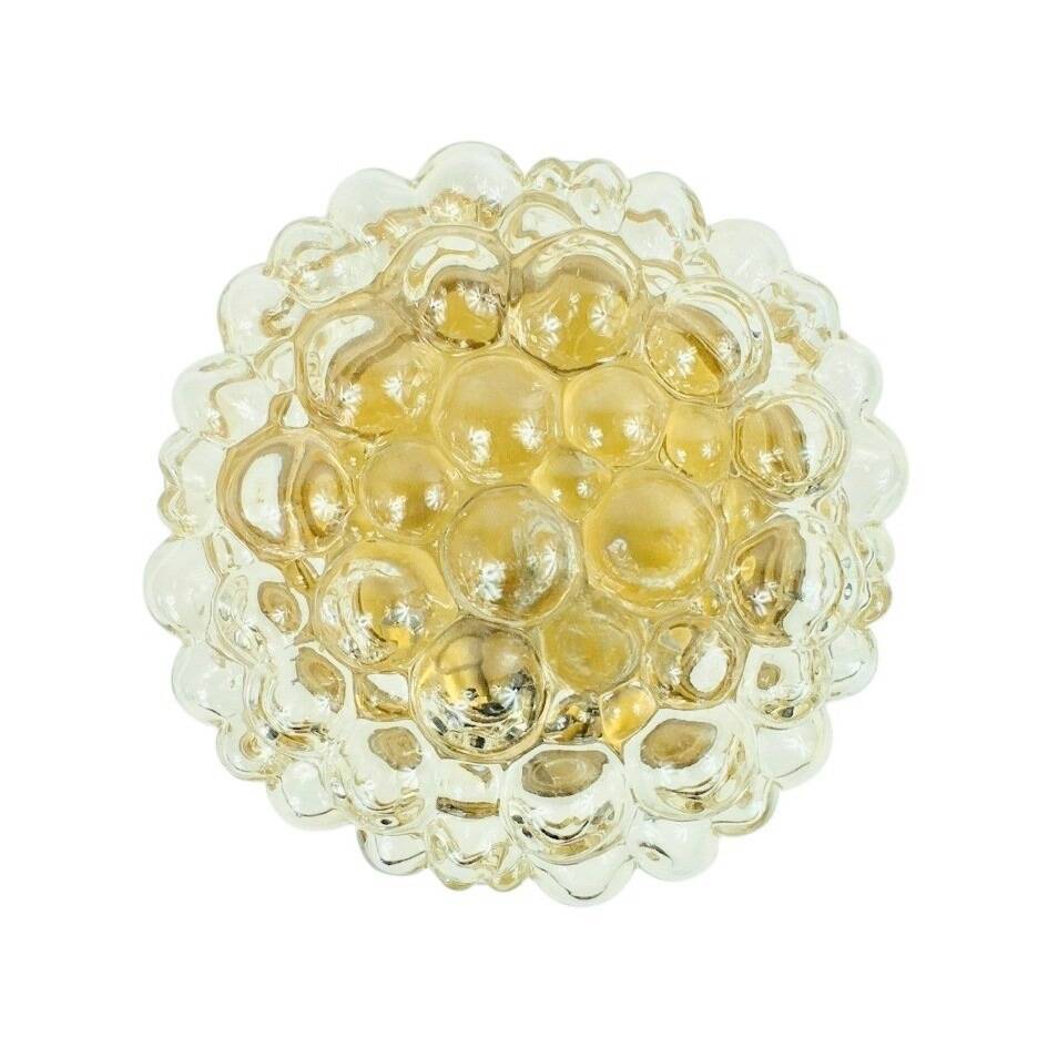 Large Mid-Century Amber Bubble Glass Ceiling Light by Helena Tynell, 1960s