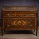 Commode secrétaire scriban style Louis XV à abattant, en bois précieux