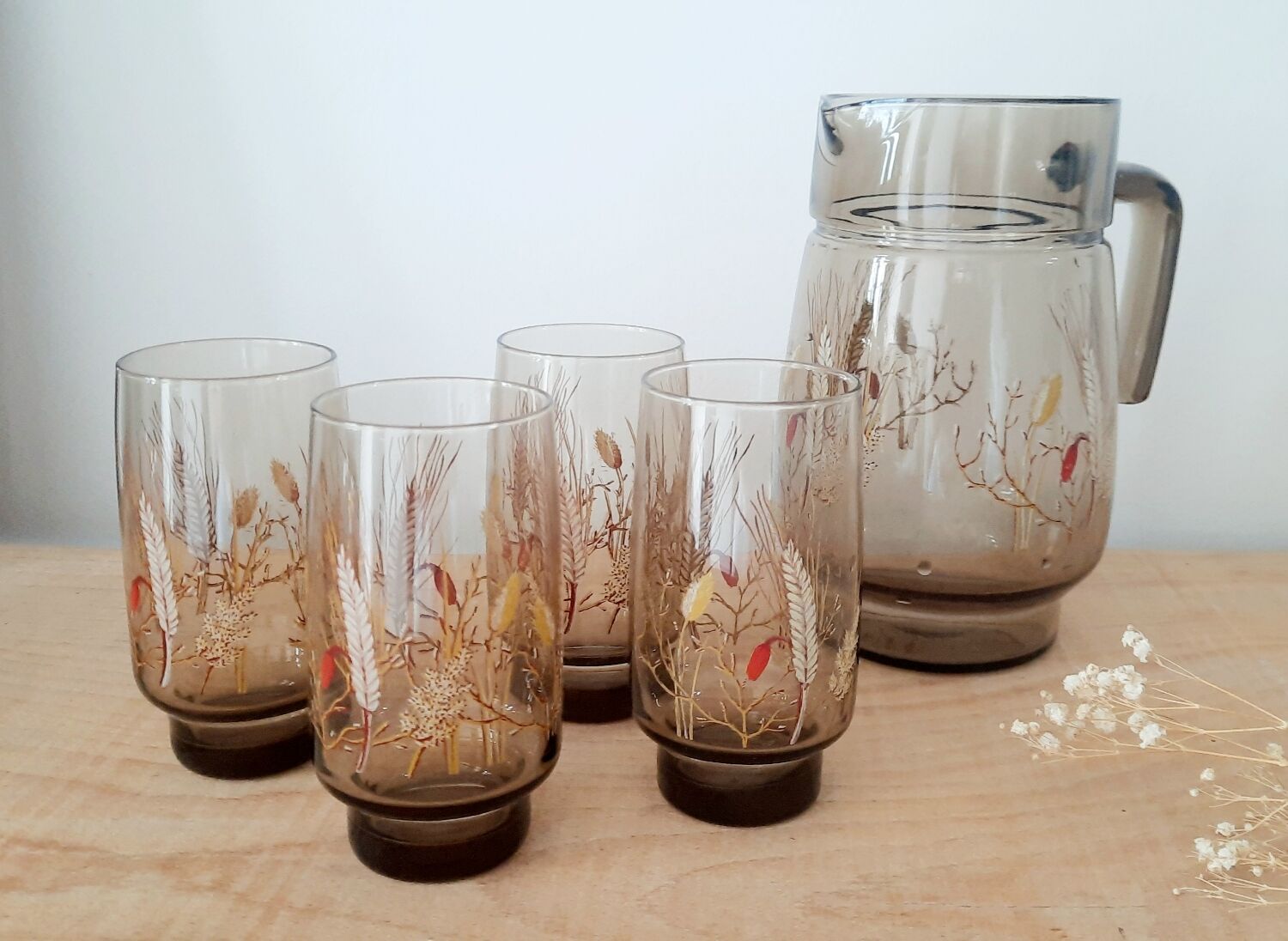 Vintage smoked glass decanter