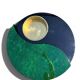 Table basse Willy Rizzo Yin-Yang - Laque, laiton & verre (Circa 70)