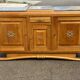 Parisian Art Deco sideboard with 2 sections in solid oak and marble, 1940