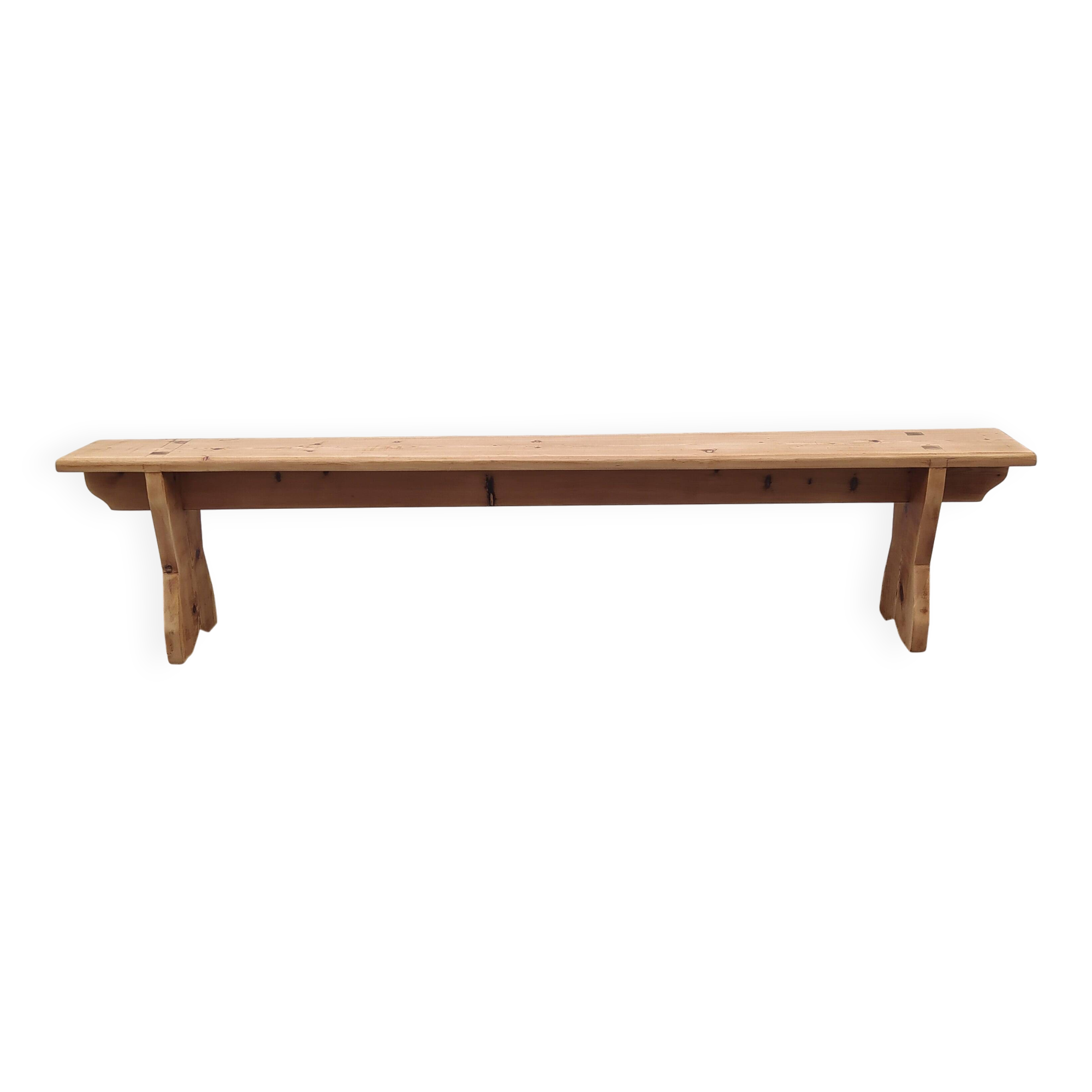 Old farmhouse bench in knotted pine