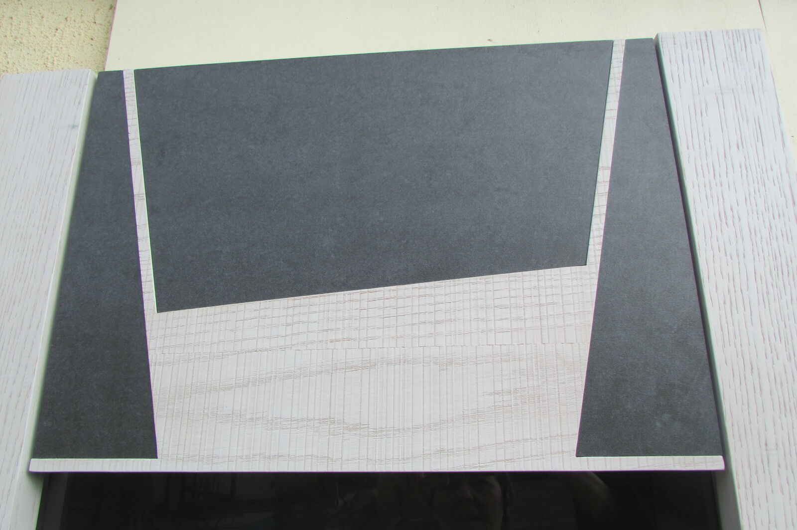 Backlit display case, oak and ceramic, very trendy