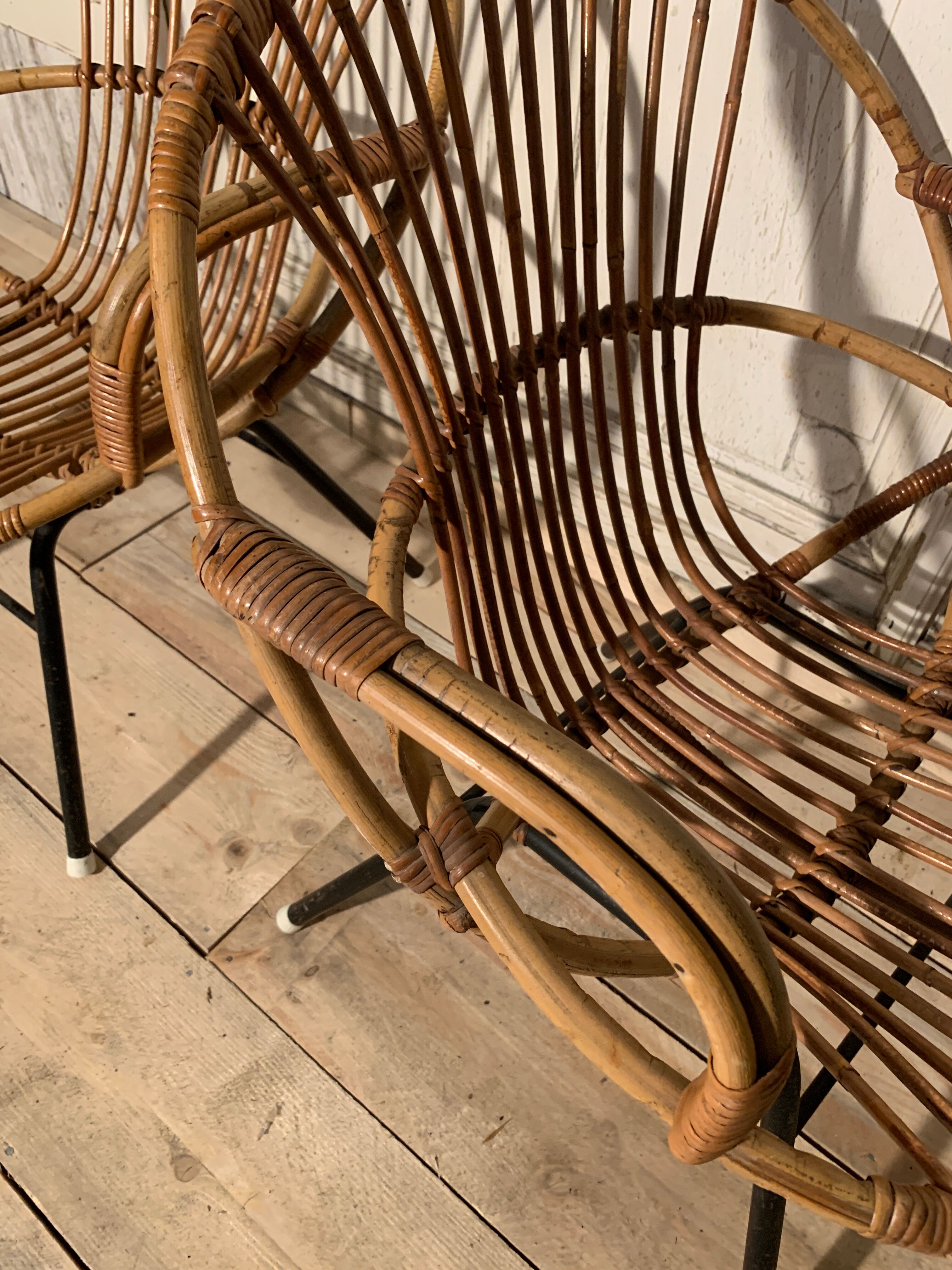 Pair of rattan chairs