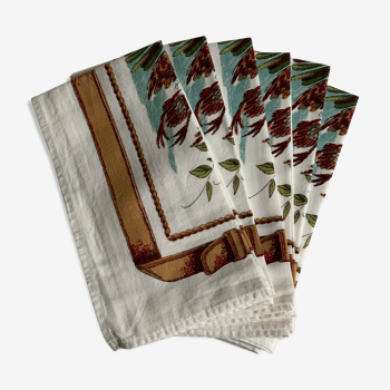 6 serviettes de table vintage