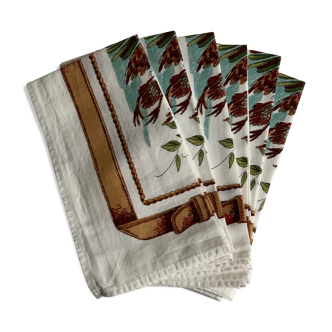 6 vintage napkins