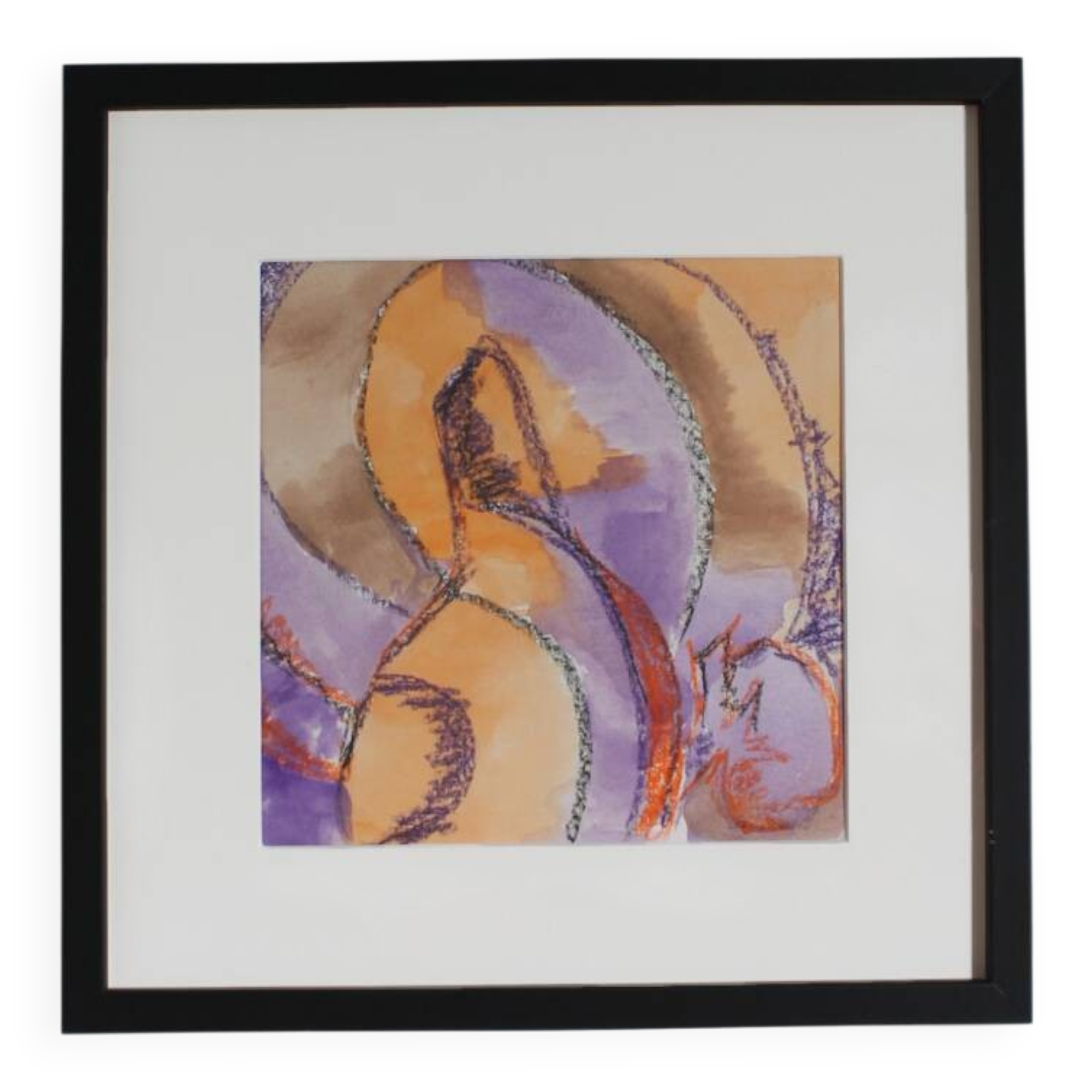 Abstract Still Life #4, 32x32cm, Watercolour, Pastel