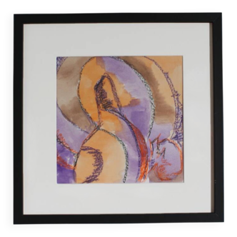 Abstract Still Life #4, 32x32cm, Watercolour, Pastel