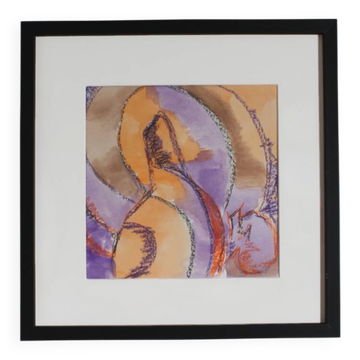 Abstract Still Life #4, 32x32cm, Watercolour, Pastel
