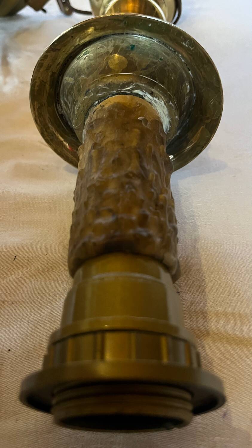 Old gilded bronze candle holder lamp bases