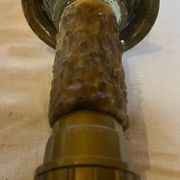 Old gilded bronze candle holder lamp bases