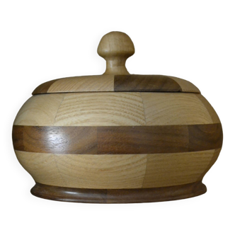 Wooden marquetry lidded box