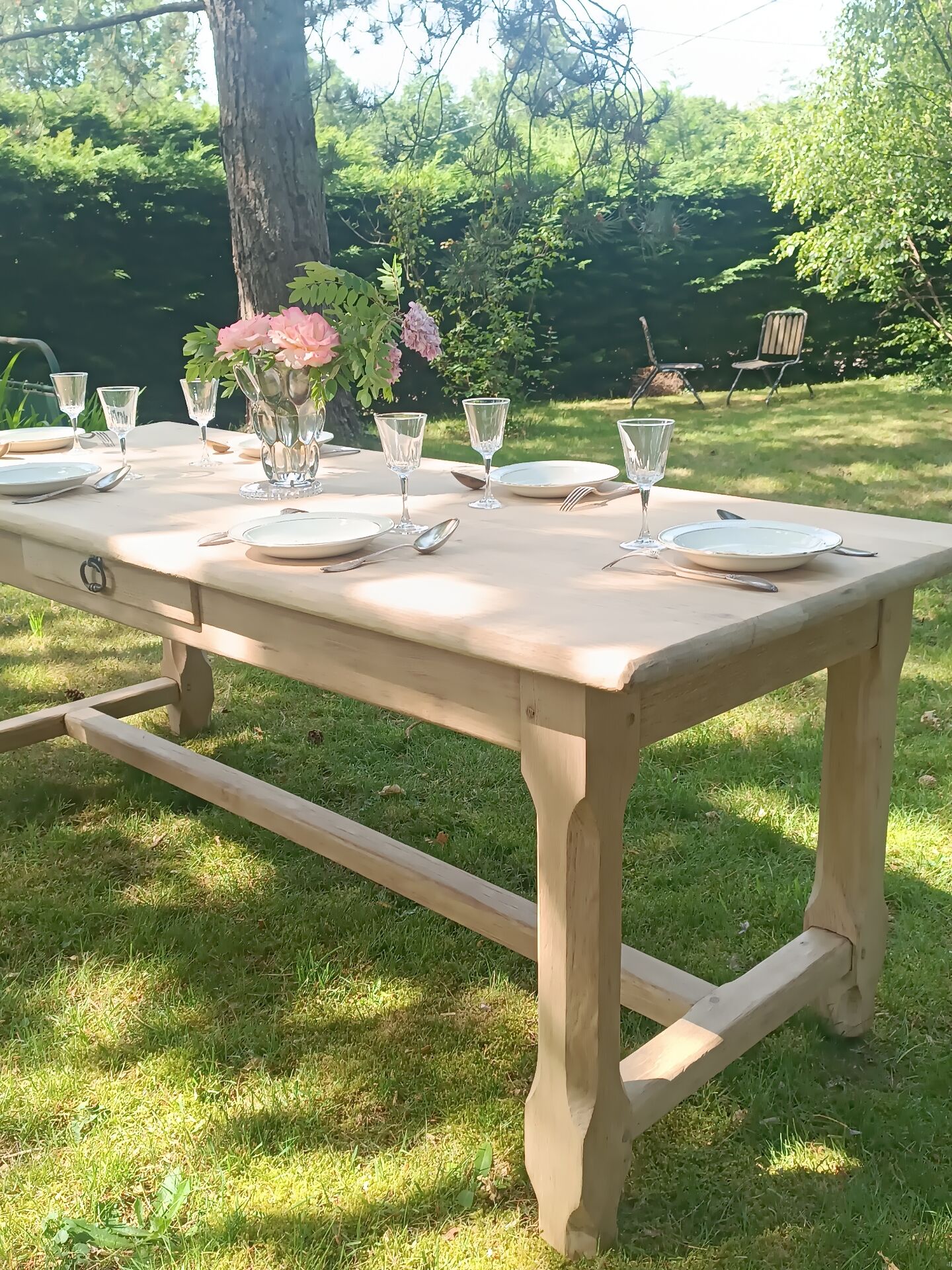 Renovated solid oak farmhouse table