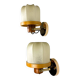 Pair of articulated "Cocoon" wall lights, resin and pine, Italy, circa 1970s