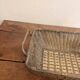 Vintage 1950s silver metal braided fruit basket