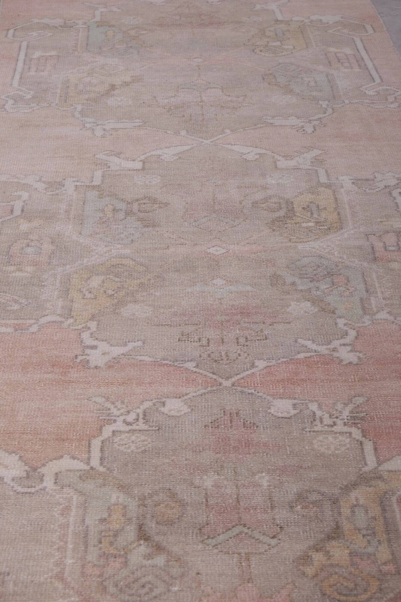 Vintage Turkish hallway rug 92x673 cm