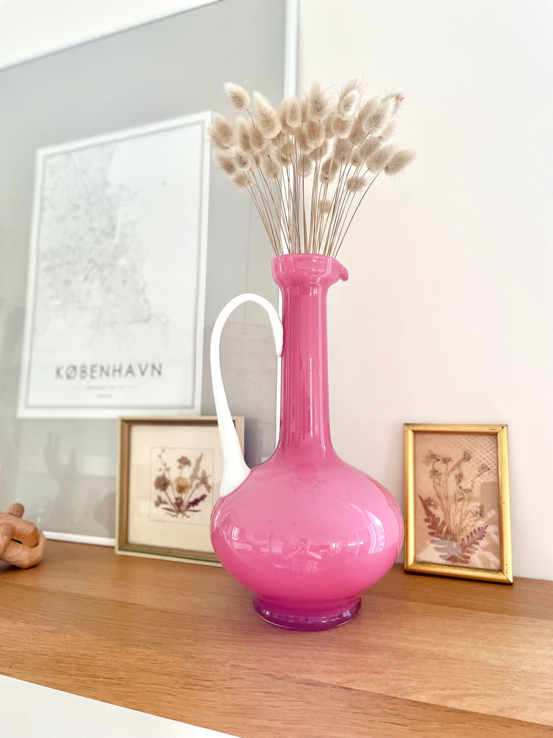 Vase vintage verre de Venise rose