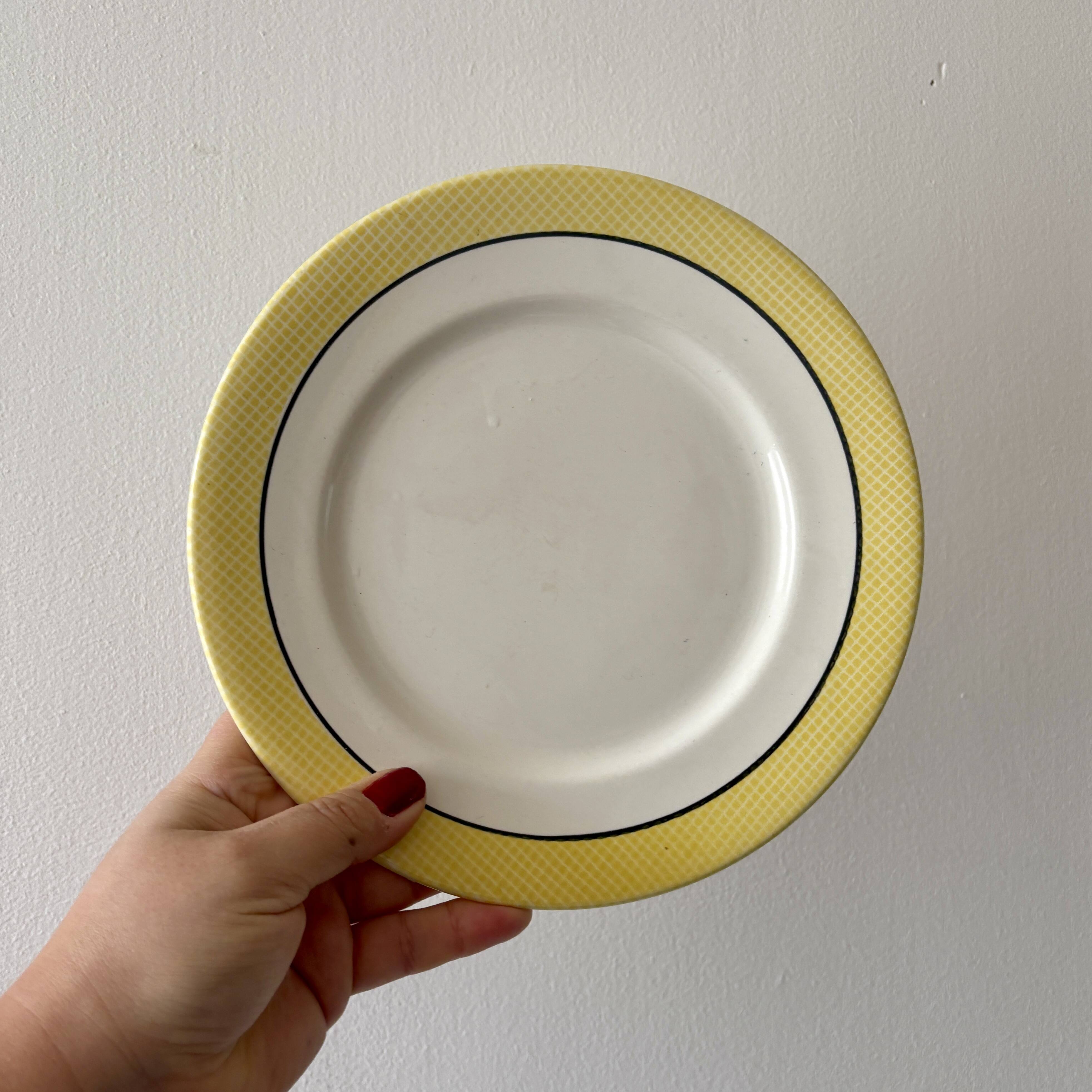 Set of 6 vintage dessert plates, Menton model by Salins