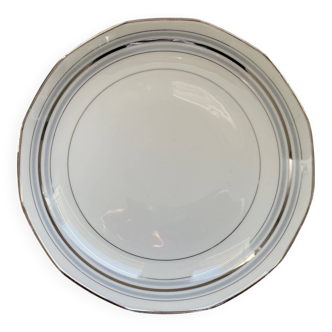 Shallow dish centrepiece French porcelain M&S silver trim
