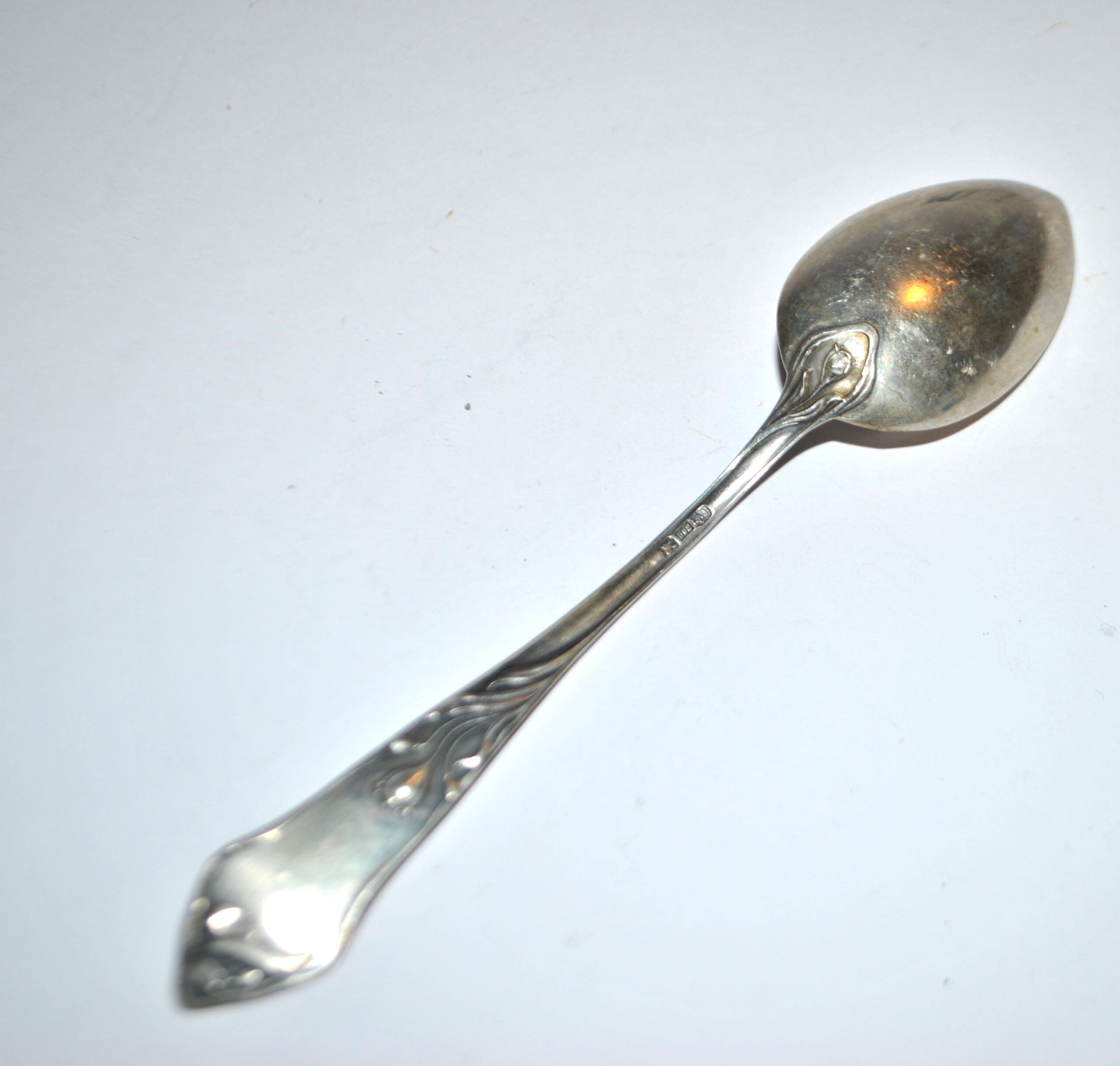 Art Nouveau teaspoon 1900 in solid silver 800 22g